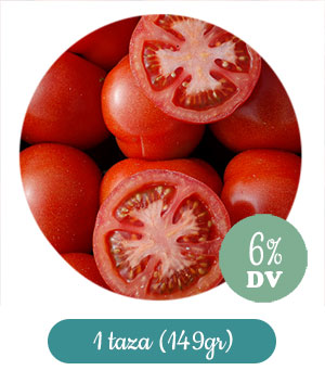 El tomate además de ácido fólico contine licopeno, una sustancia muy beneficiosa para nuestra salud
